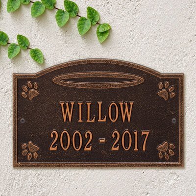 Angel In Heaven Pet Copper Dedication Plaque